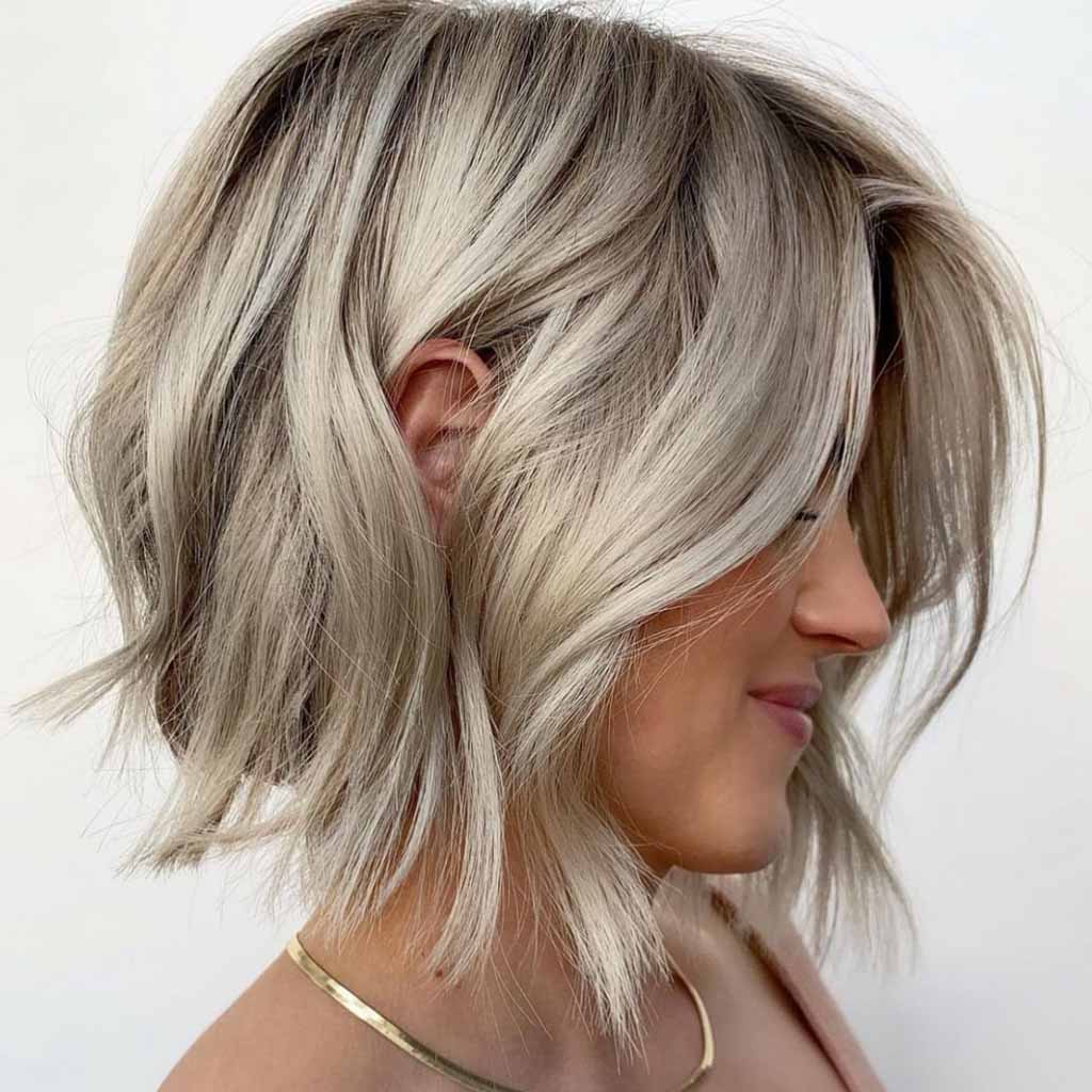 15 Fashionable Tucked Hairstyles! 16 Wavy Ash Blonde Bob Hair Tucked Behind Ear