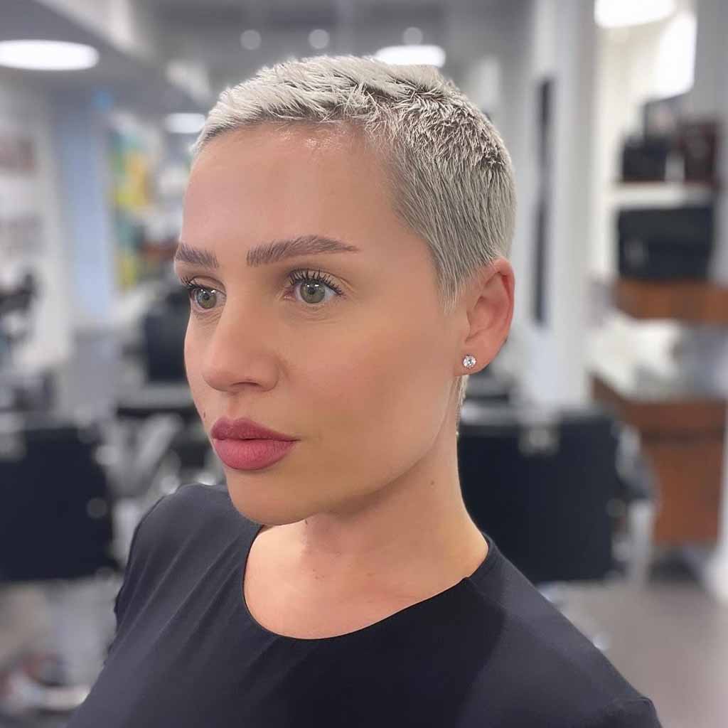 25 Sultry Summer Haircuts for Women! 15 Icy Blonde Short Pixie Cut