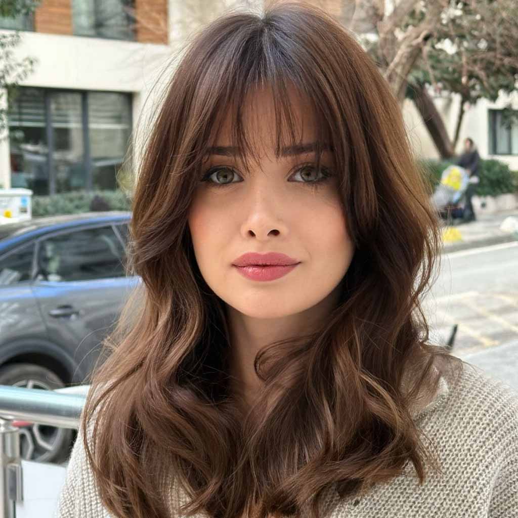 25 Sultry Summer Haircuts for Women! 23 Medium Balayage Layered Hair With Wispy Hair