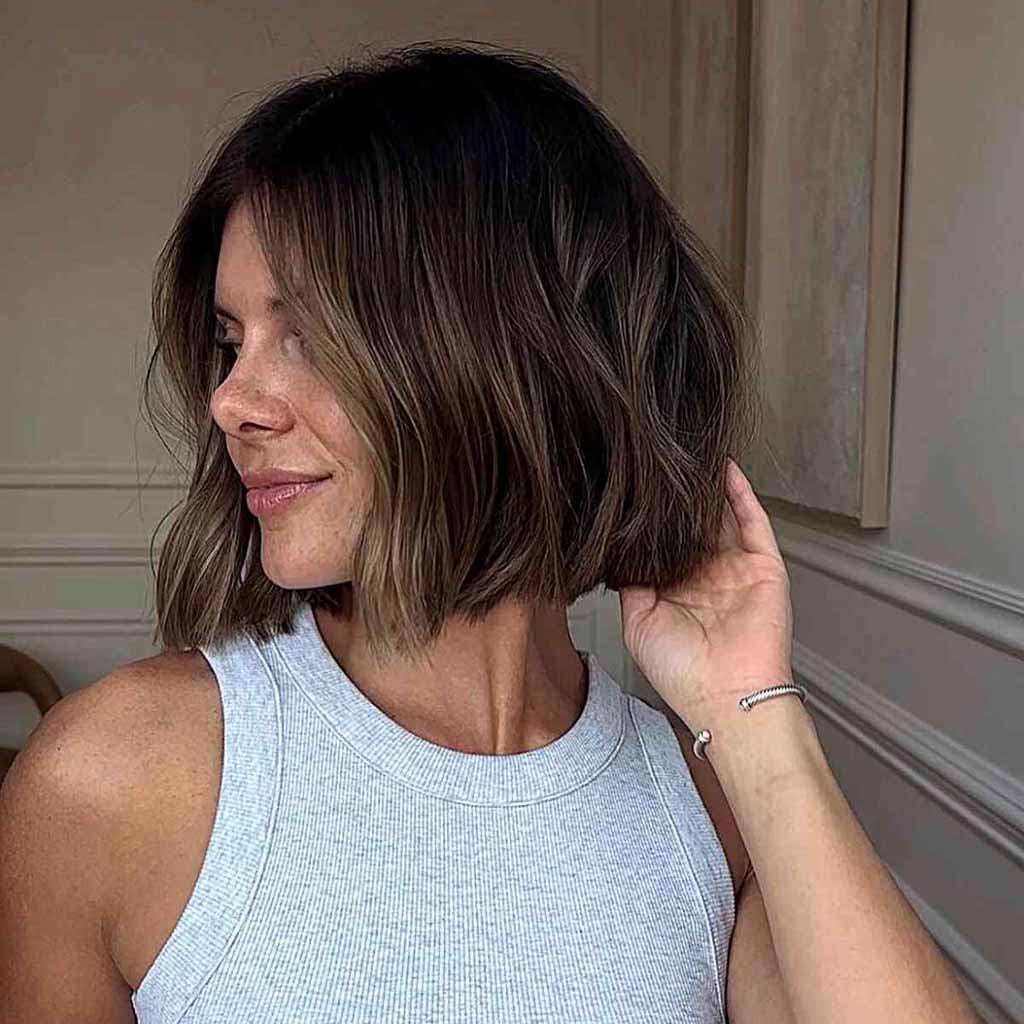 25 Sultry Summer Haircuts for Women! 24 Wavy Neck-Length Bob Cut