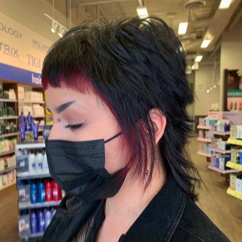 15 Intense Emo Shag Haircuts! 3 Short Emo Shag Cut With Micro Bangs and Burgundy Front Highlights