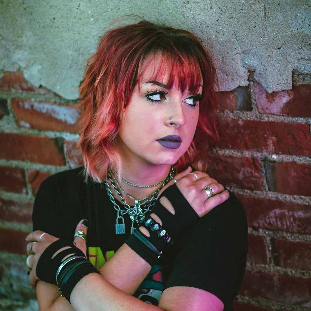 15 Intense Emo Shag Haircuts! 4 Medium Wavy Multi-Colored Shag Cut With Wispy Bangs