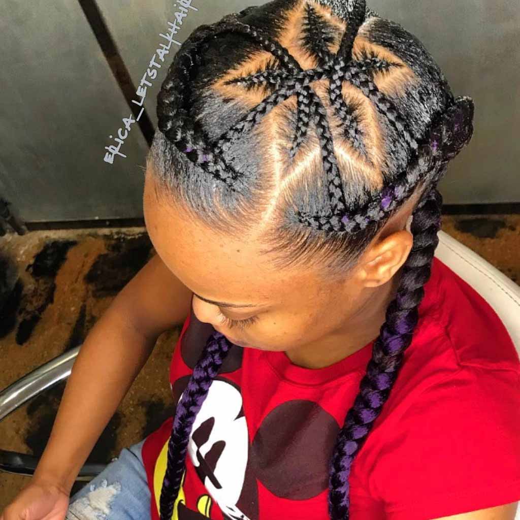 15 Majestic Options for Goddess Cornrows 4 Purple Star Shaped Goddess Cornrows