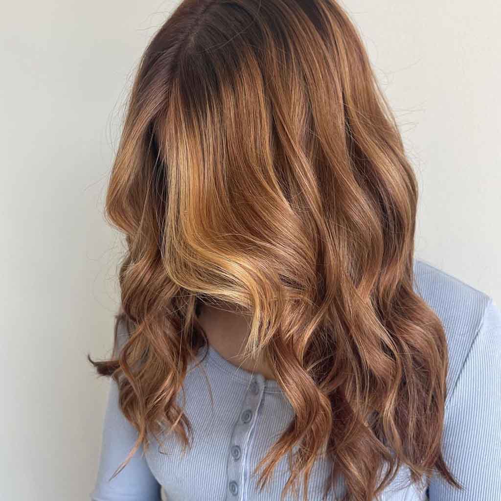 Auburn Hair With Blonde Face-Framing Layers