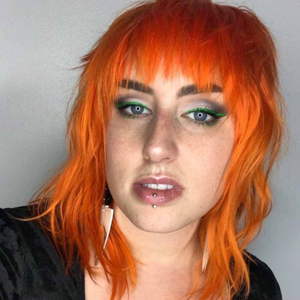 15 Intense Emo Shag Haircuts! 6 Ginger Shag Mullet Cut With Asymmetrical Bangs