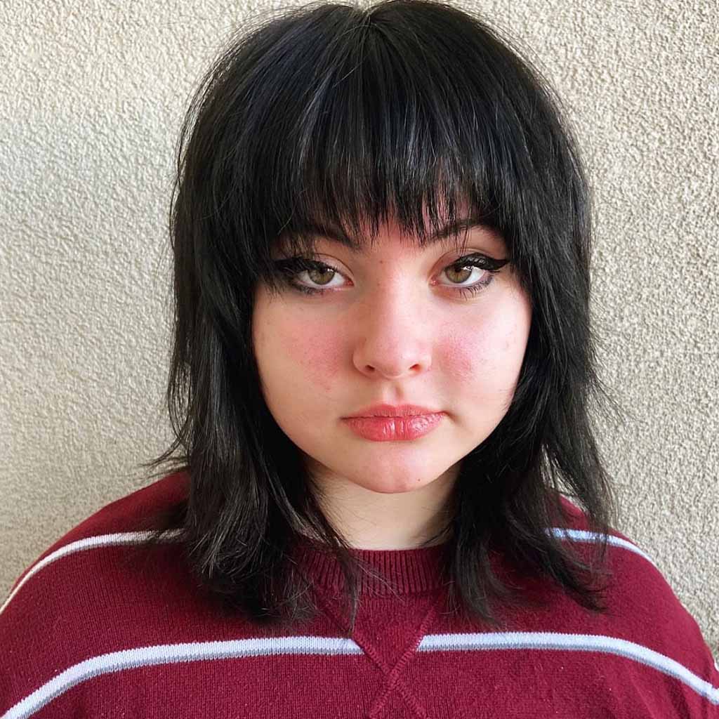 15 Intense Emo Shag Haircuts! 8 Black Layered Emo Shag Cut With Choppy Bangs