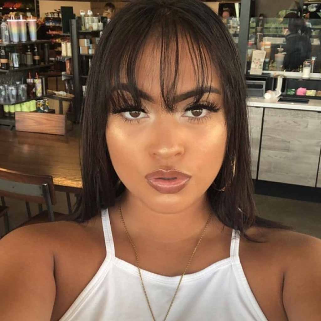 Soft Wispy Piecey Bangs on Medium Hair
