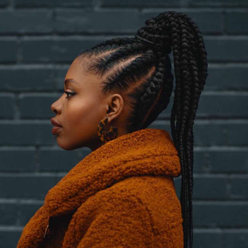 15 Majestic Options for Goddess Cornrows 9 Goddess Cornrows Ponytail