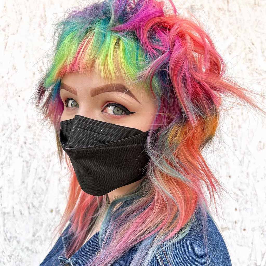 15 Intense Emo Shag Haircuts! 11 Textured Colorful Wavy Shag Mullet Cut With Choppy Short Bangs