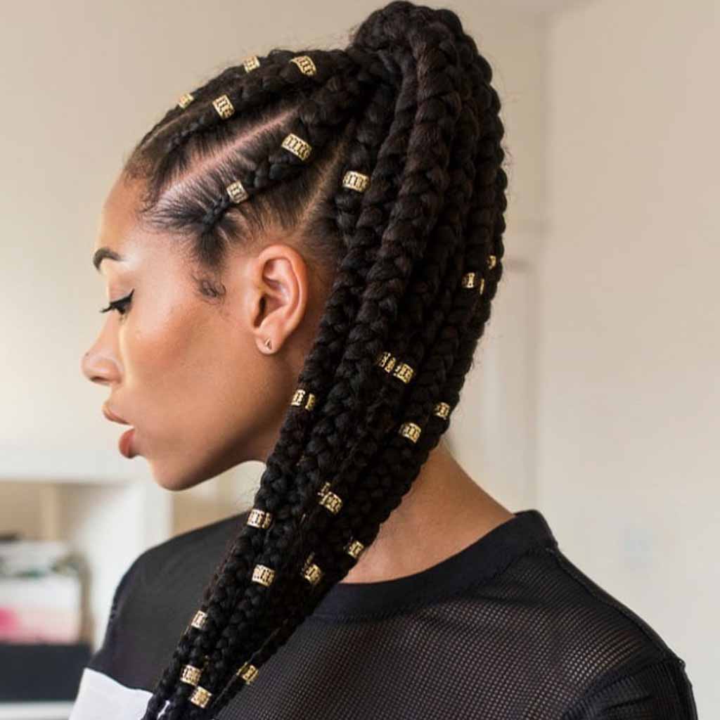 15 Majestic Options for Goddess Cornrows 11 Goddess Cornrows Ponytail With Cuffs