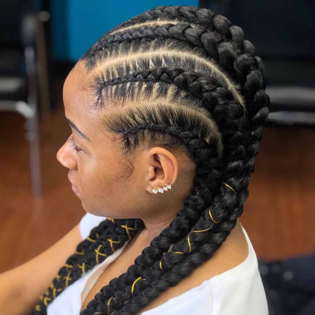 15 Majestic Options for Goddess Cornrows 12 Straight-Back Goddess Cornrows With Thread