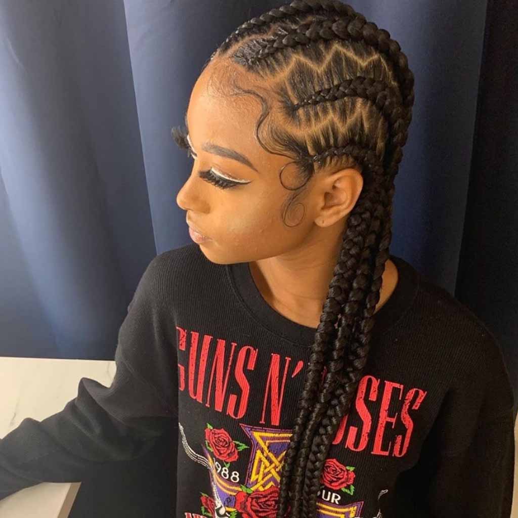15 Majestic Options for Goddess Cornrows 14 Cornrows With Zigzag Parts