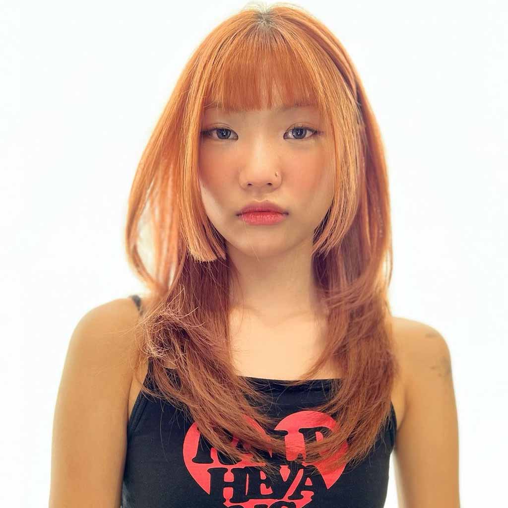 15 Stylish Hime Haircut Ideas! 15 Copper Layered Wolf Hime Cut