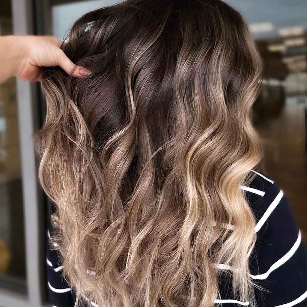 Dark Brown Hair with Blonde Highlights