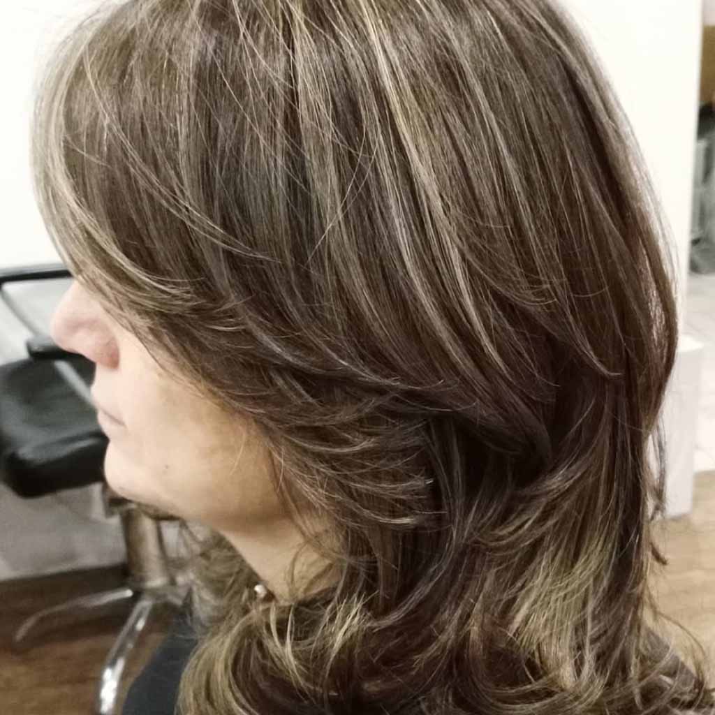 15 Sassy Hairstyles With Streaky Highlights! 6 Medium Spiky Layered Brown Hair With Ash Highlights