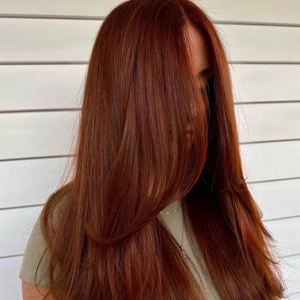 15 Spicy Hairstyles for Ginger Brown Hair! 9 Long Straight Layered Brown Ginger Hair