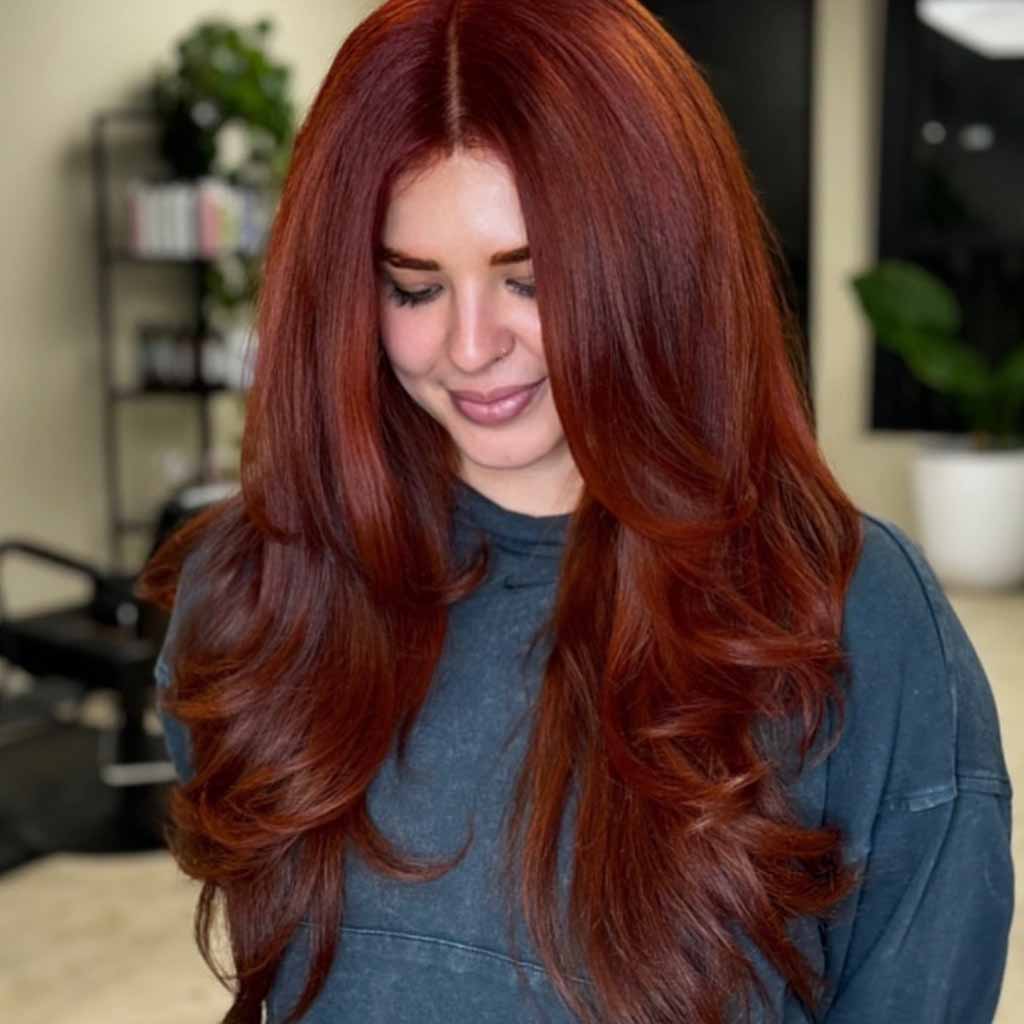 15 Spicy Hairstyles for Ginger Brown Hair! 10 Butterfly Cut Brown Ginger Hair With Face Framing Layers