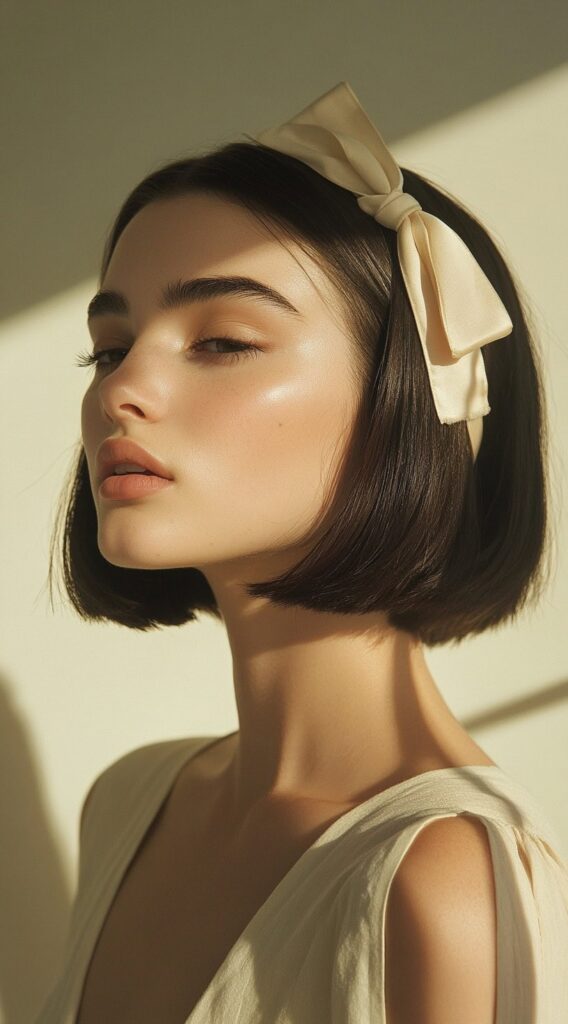 25 Best Bow Hairstyles 8 bob with side bow