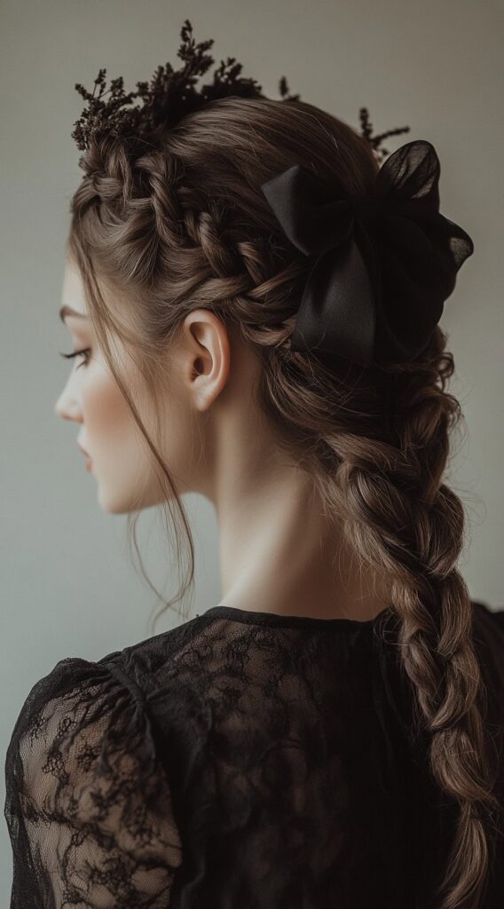 25 Best Bow Hairstyles 17 braided side sweep with bow