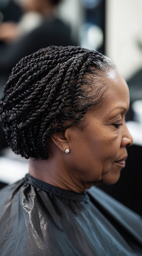 19 Stunning Bob Hairstyles for Older Black Women 12 micro twist bob