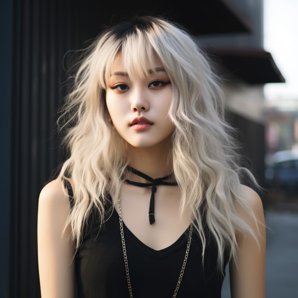 15 Sassy Wavy Wolf Cuts With Bangs! 4 muskan9031 photograph of Beutiful korean girl with long blonde 64a67490 24d9 4fee b047 aa68c5c501cb