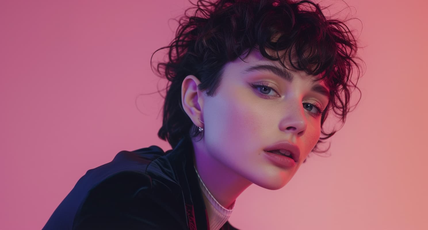 muskan9031 photograph of a beautiful woman with curly pixie cut 626a9084 fe7b 4823 9167 3b68b5845403