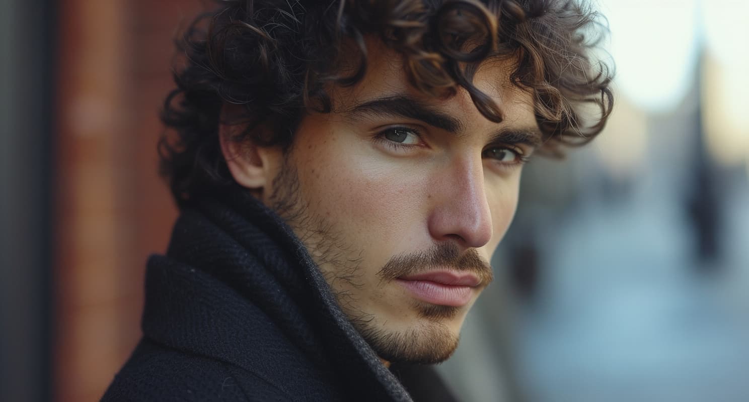 muskan9031 photograph of a handsome man with curly hair cinemat 1c4b9ba1 8641 4e71 80c4 522eaf017385