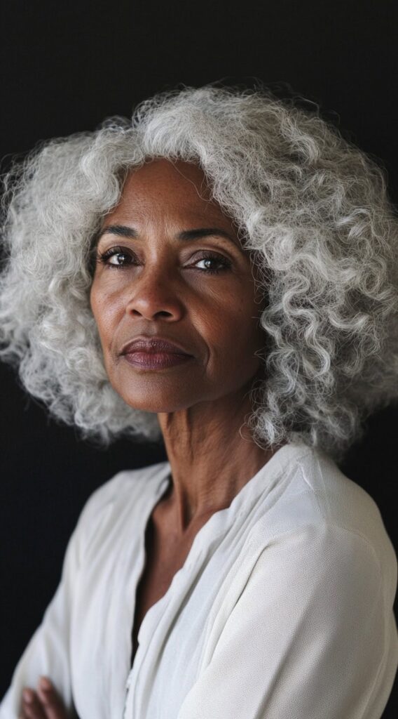 19 Stunning Bob Hairstyles for Older Black Women 8 natural curly bob