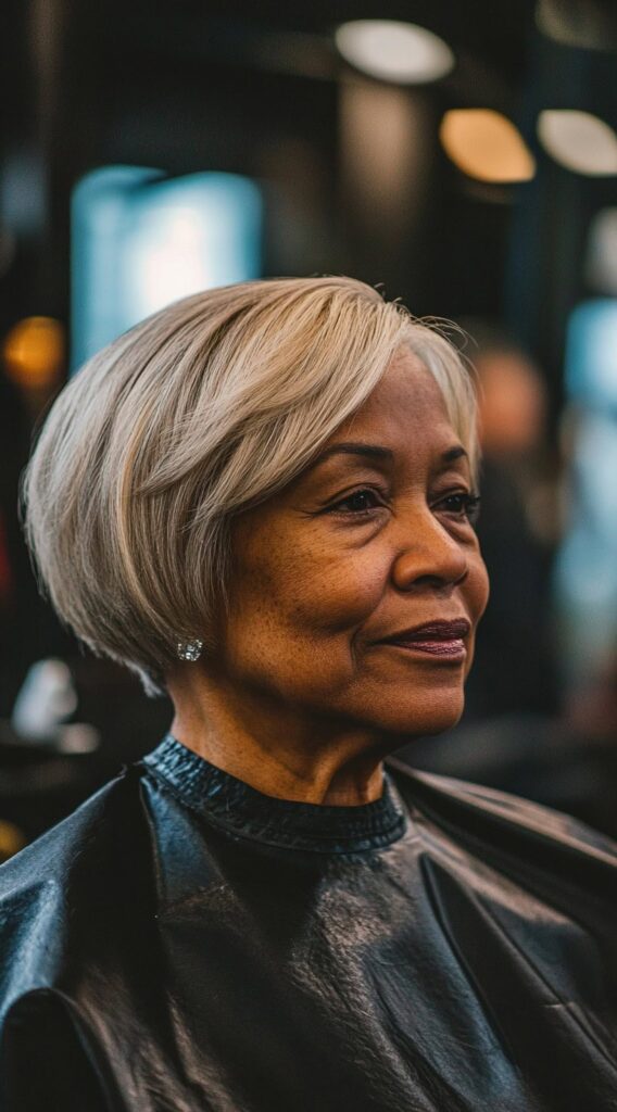 19 Stunning Bob Hairstyles for Older Black Women 10 short ash blonde bob