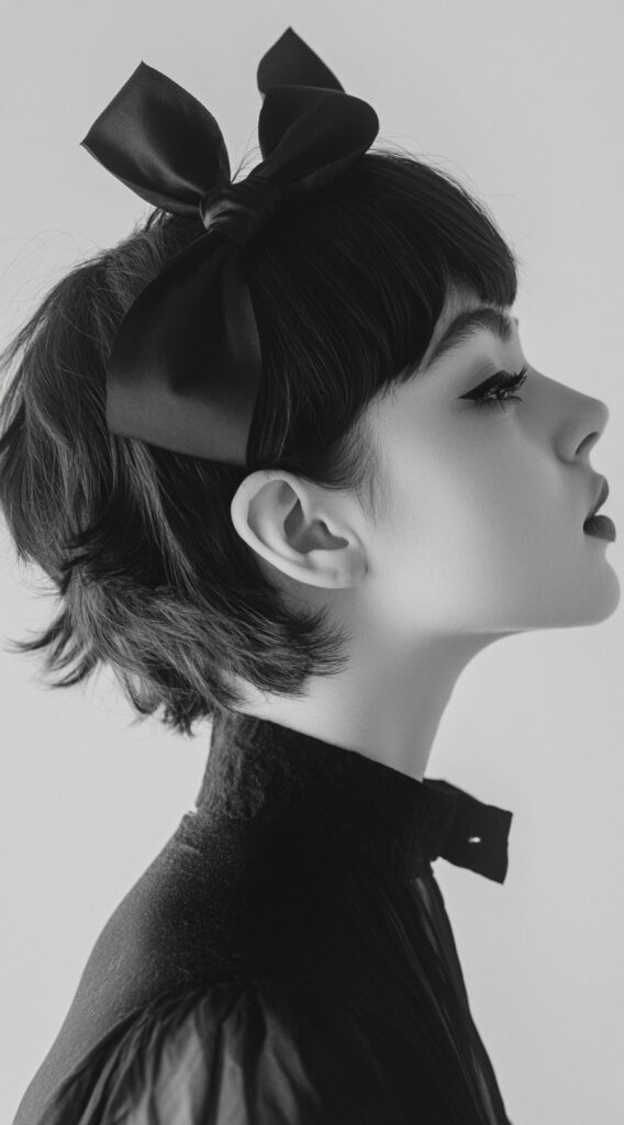 25 Best Bow Hairstyles 13 short hair with top bow