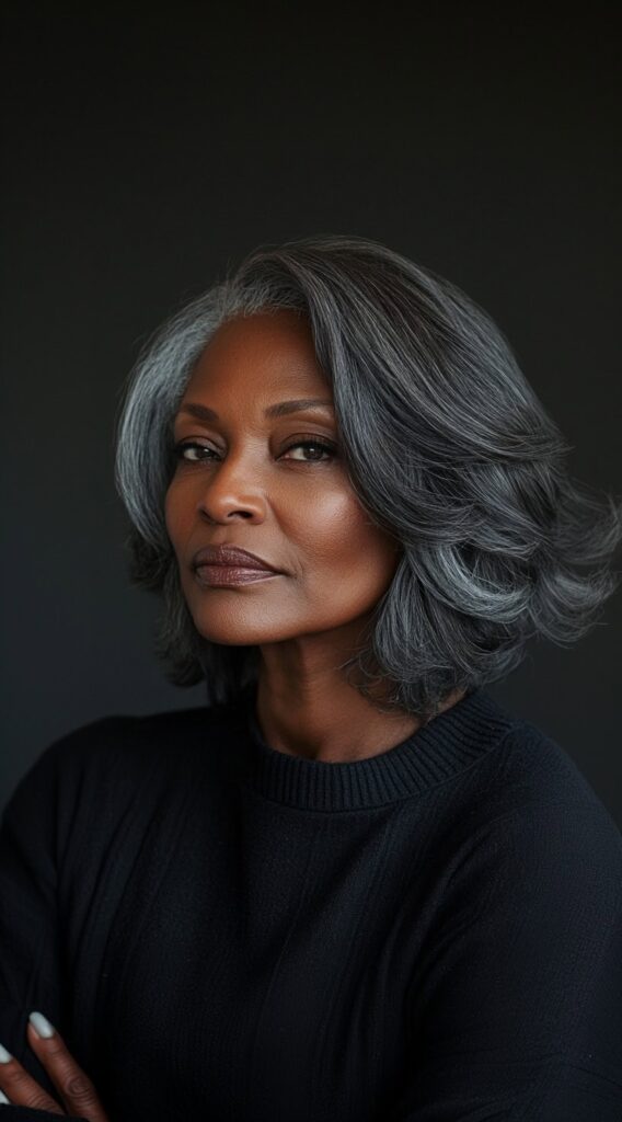 19 Stunning Bob Hairstyles for Older Black Women 18 side swept wavy bob