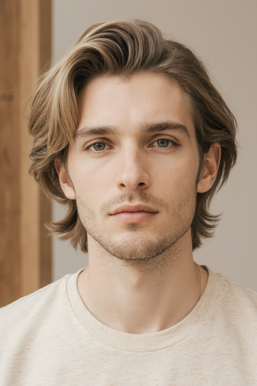 15 Stylish Men Hair With Highlights 15 Ash Blonde Layered Waves with Middle Part