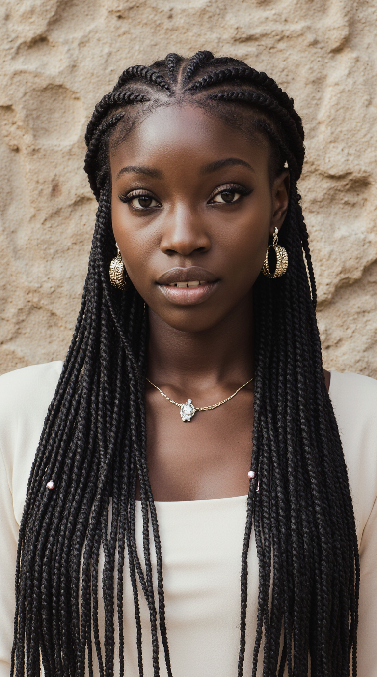 10 Stunning Hairstyles for Black Women! 10 Crisscross Knotless Fulani Braids on Long Black Hair