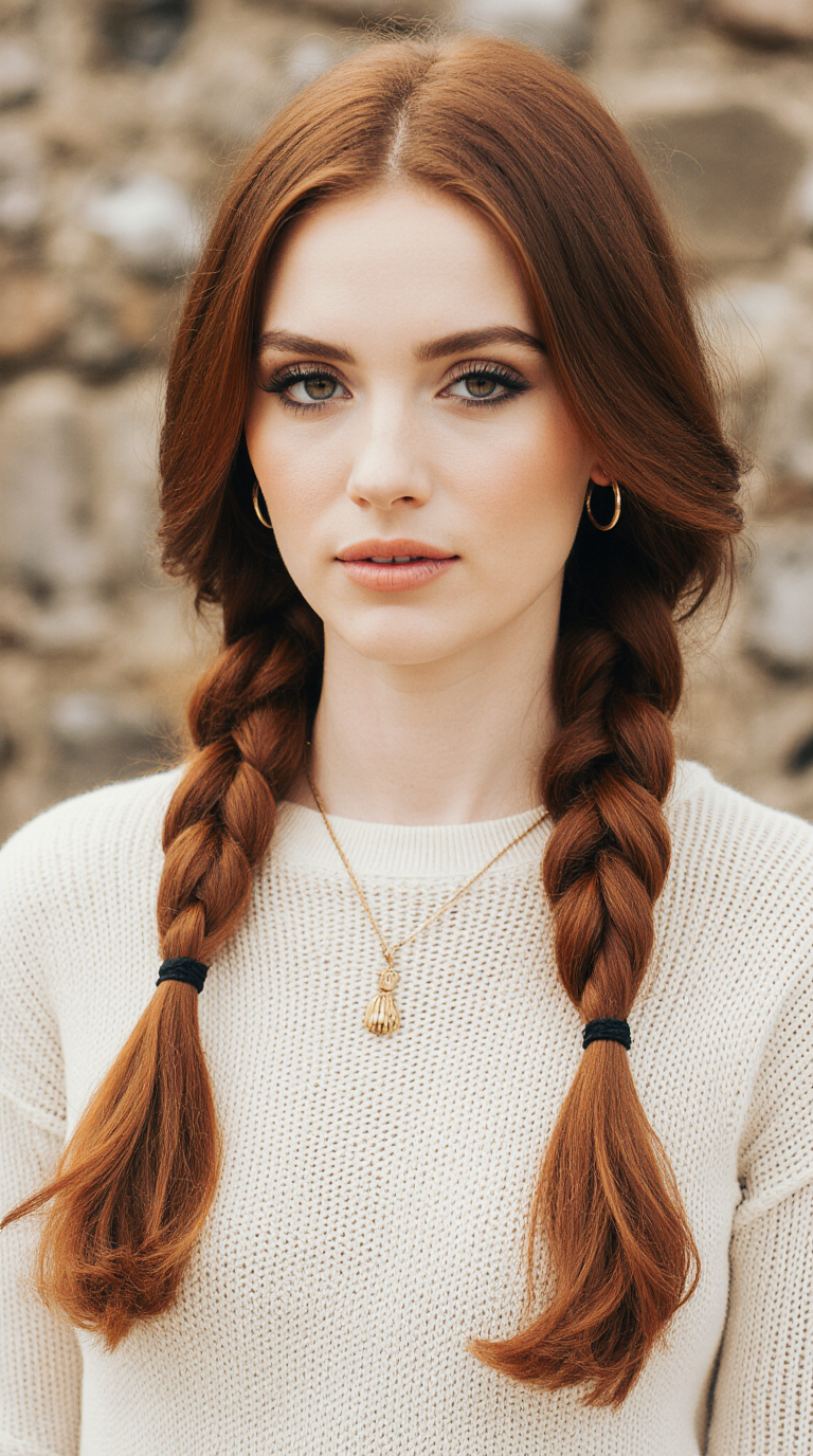 15 Chic and Classy Hairstyles for Women With Long Hair! 13 Red Braided Pigtails With Curly Ends