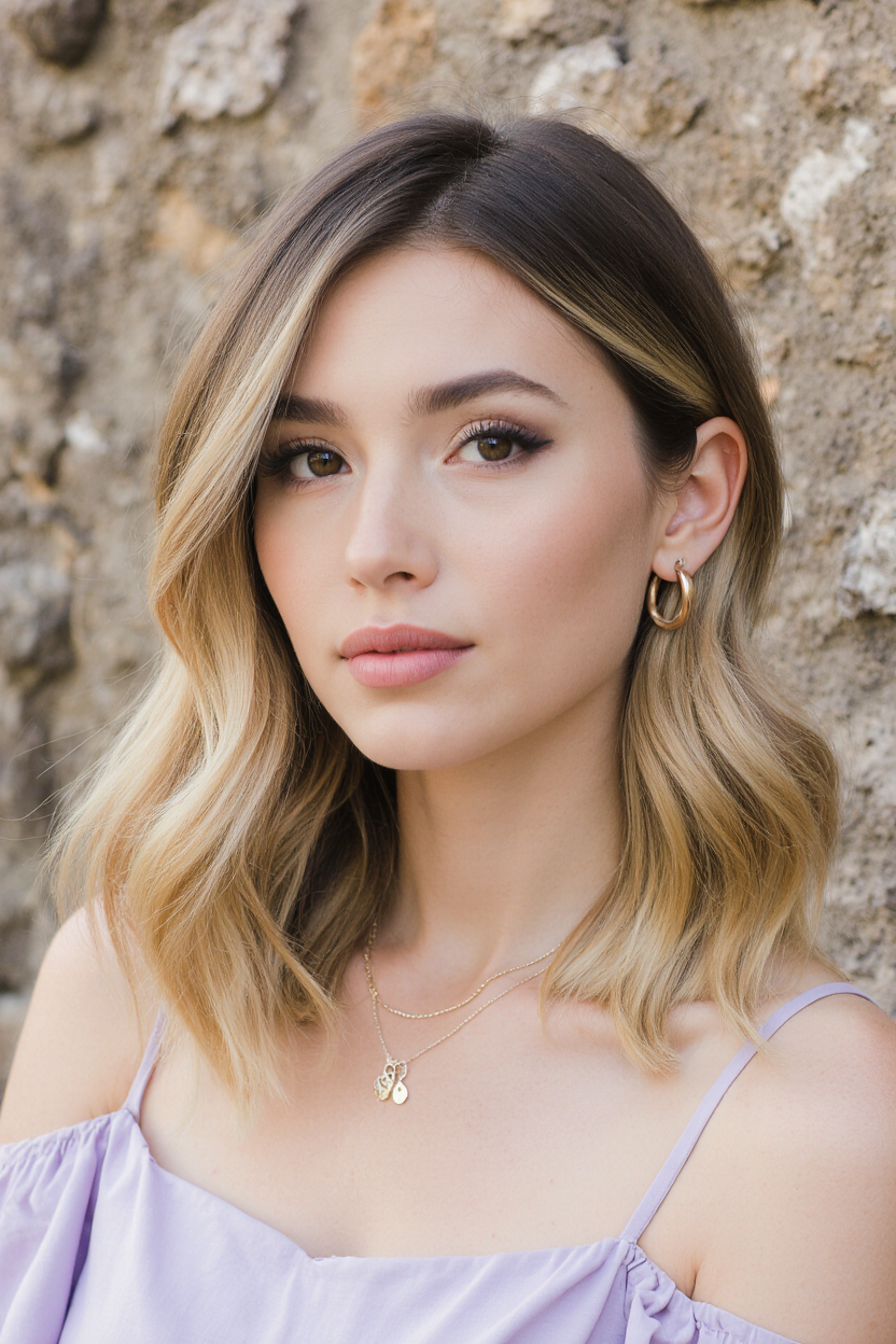 10 Best Haircuts and Styles for Blonde Hair 6 Blonde Lob with Balayage