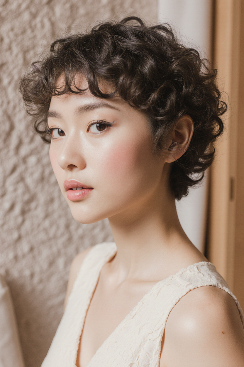 15 Stunning Short Curly Pixie Hair Ideas! 8 Classic Curly Pixie with Side Definition
