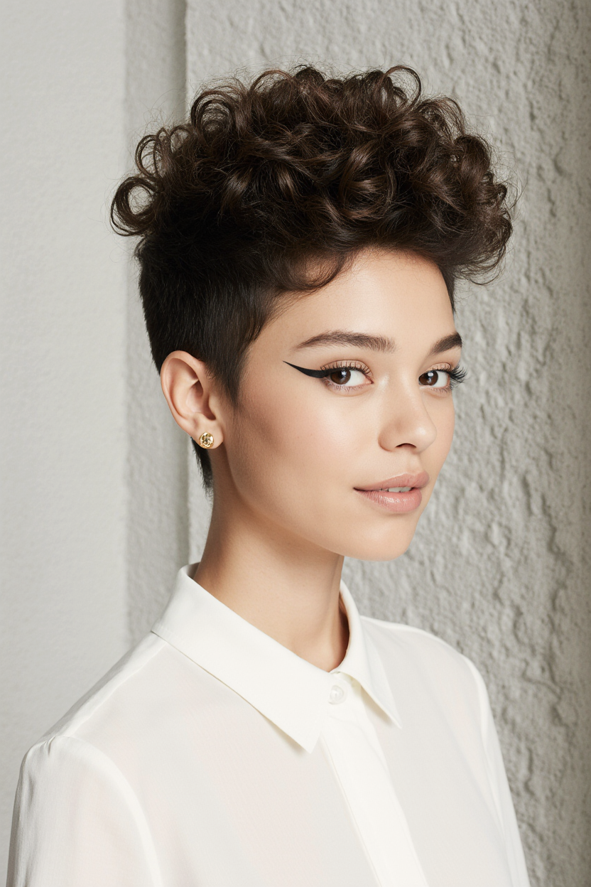 15 Stunning Short Curly Pixie Hair Ideas! 16 Curly Pixie with Front Volume