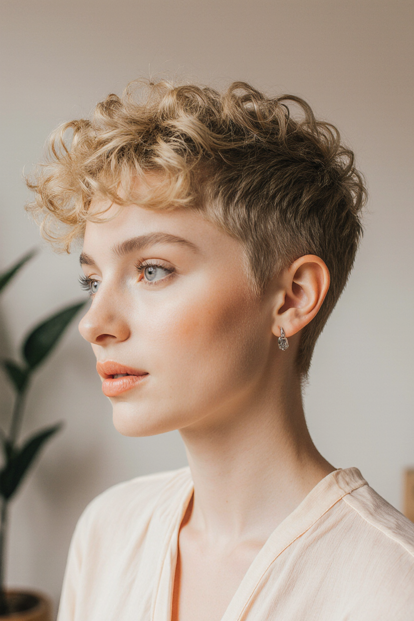 15 Stunning Short Curly Pixie Hair Ideas! 6 Golden Blonde Curly