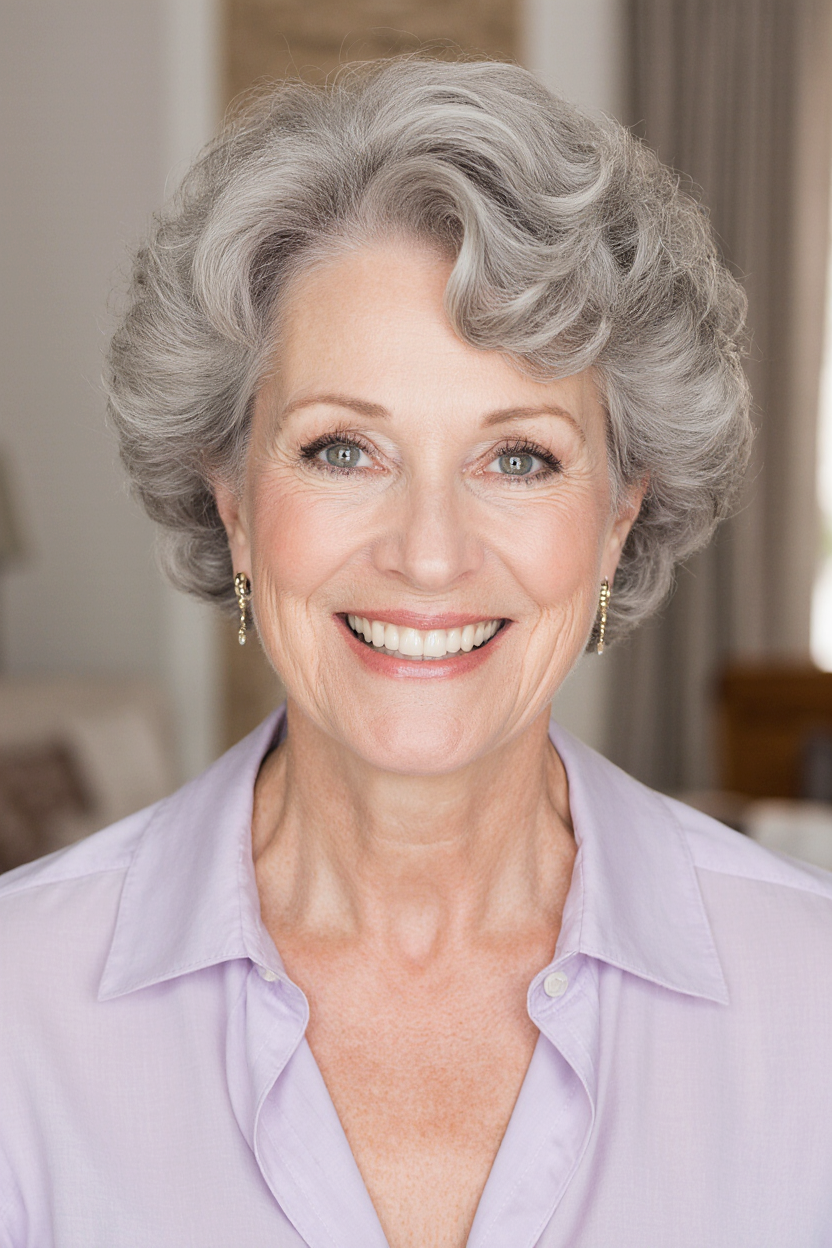 15 Stunning Short Curly Pixie Hair Ideas! 7 Silver Curly Pixie for Mature Elegance