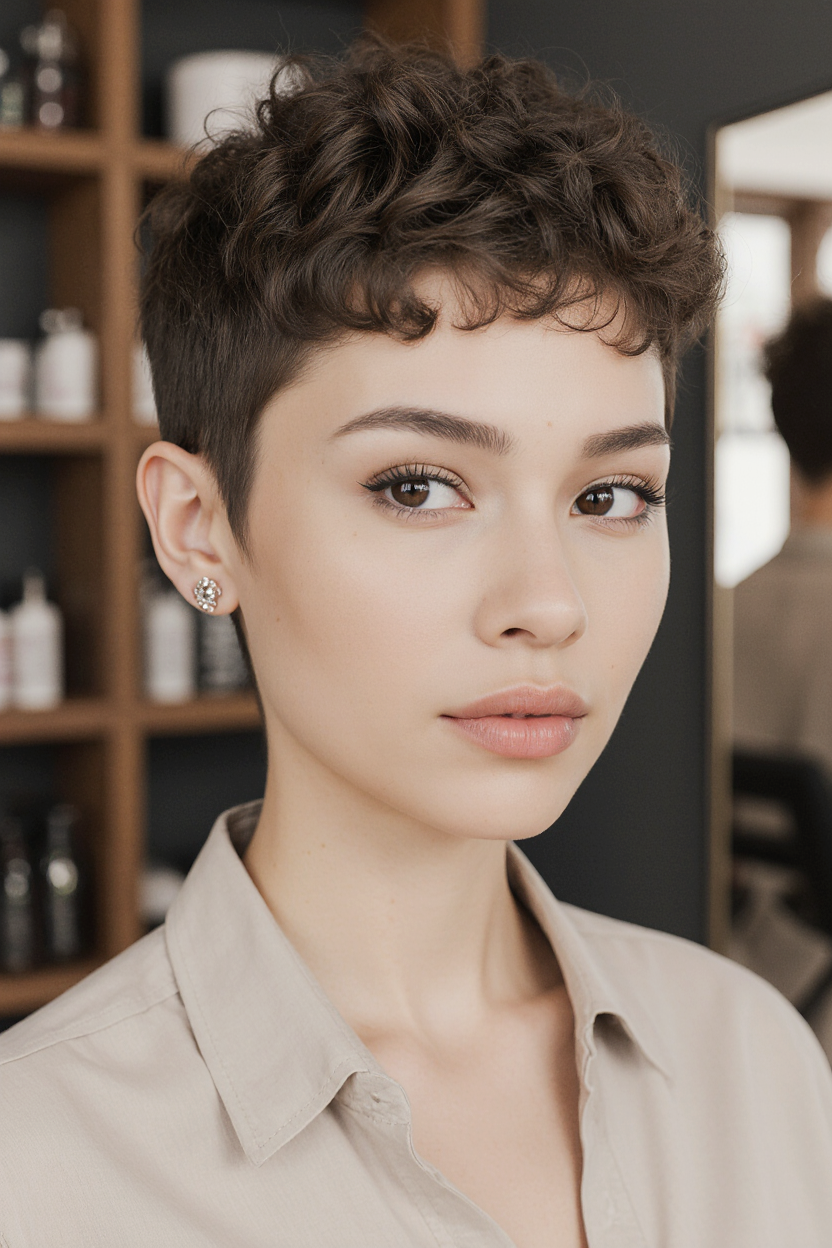 15 Stunning Short Curly Pixie Hair Ideas! 2 Soft Defined Tapered